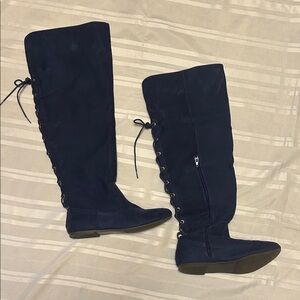 Women's Navy Knee-High Boots